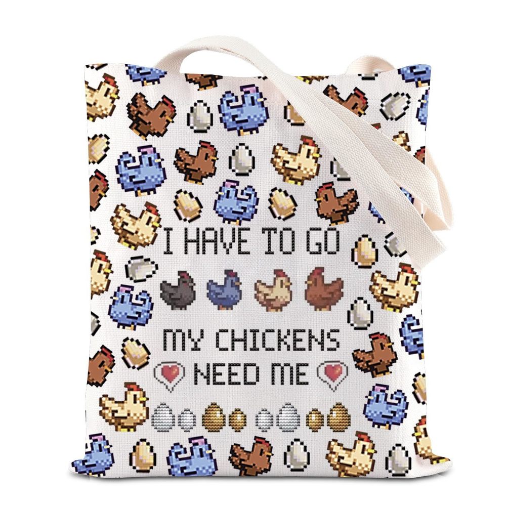 Valley Game I Have To Go My Chicken Need Me Tote Bag Video Game XD